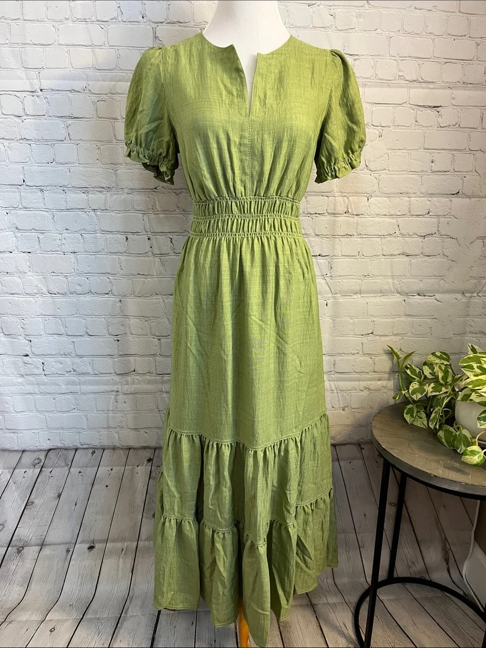green smocked maxi dress Lime Green Smocked Maxi Dress – Wild & Free Boutiques main image 0